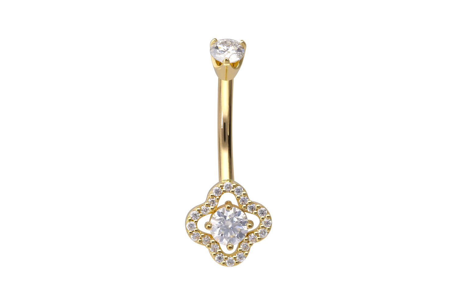 14/18 carat gold bananabell MOISSANITE CLOVER LEAF