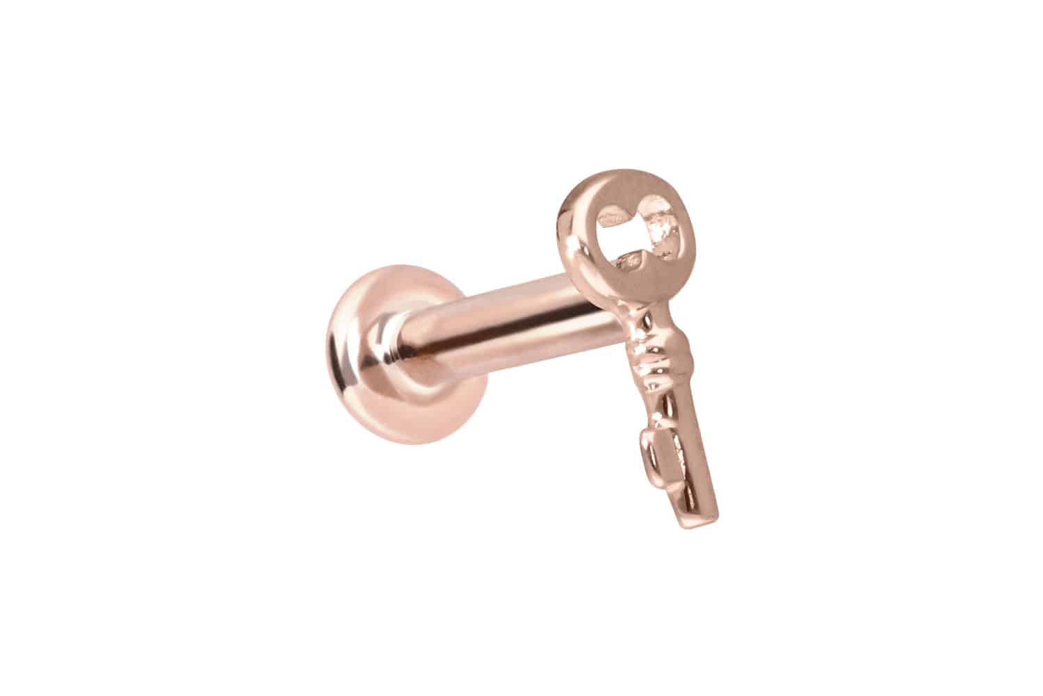 14 Karat Gold Labret mit Innengewinde PEACE-ZEICHEN