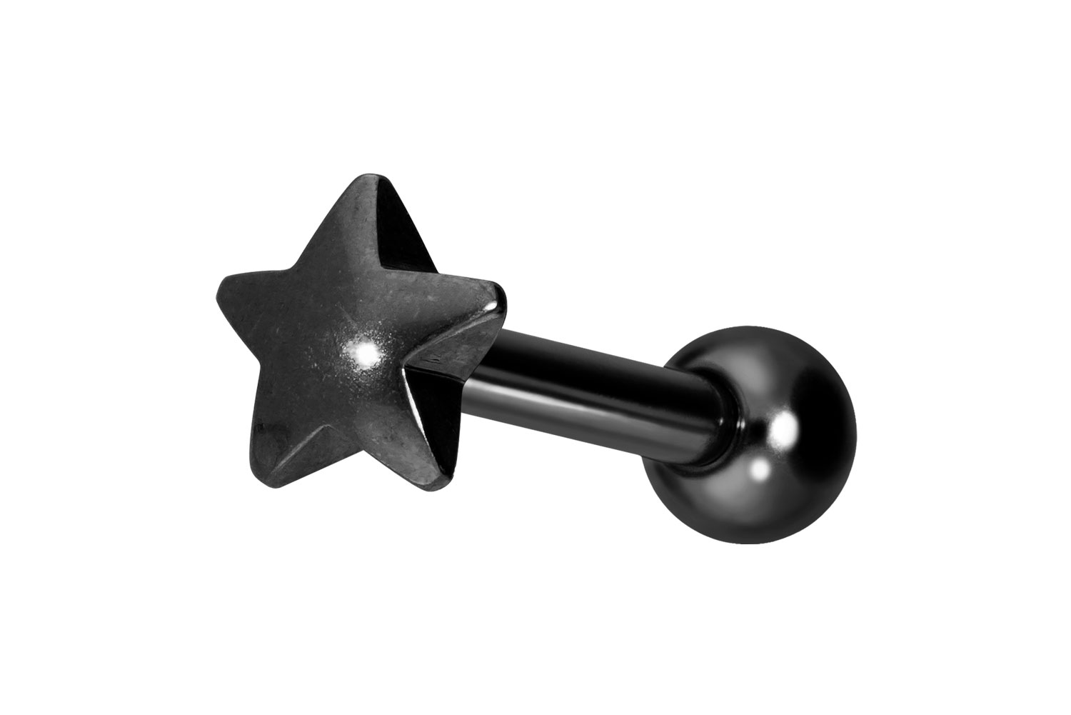 Titanium ear piercing with internal thread STAR