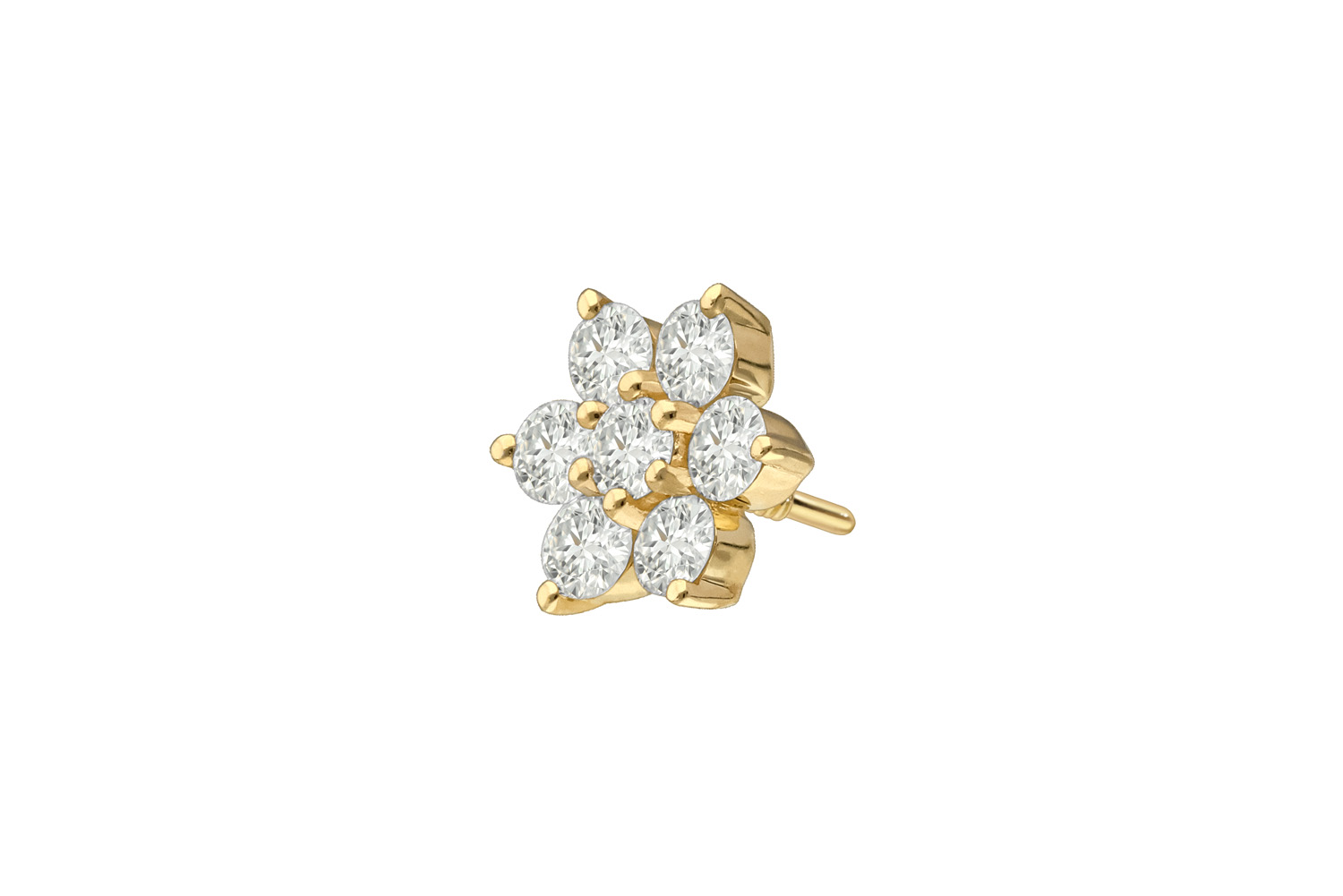 18 Karat Gold Schraubaufsatz mit Außengewinde DIAMANT-BLUME