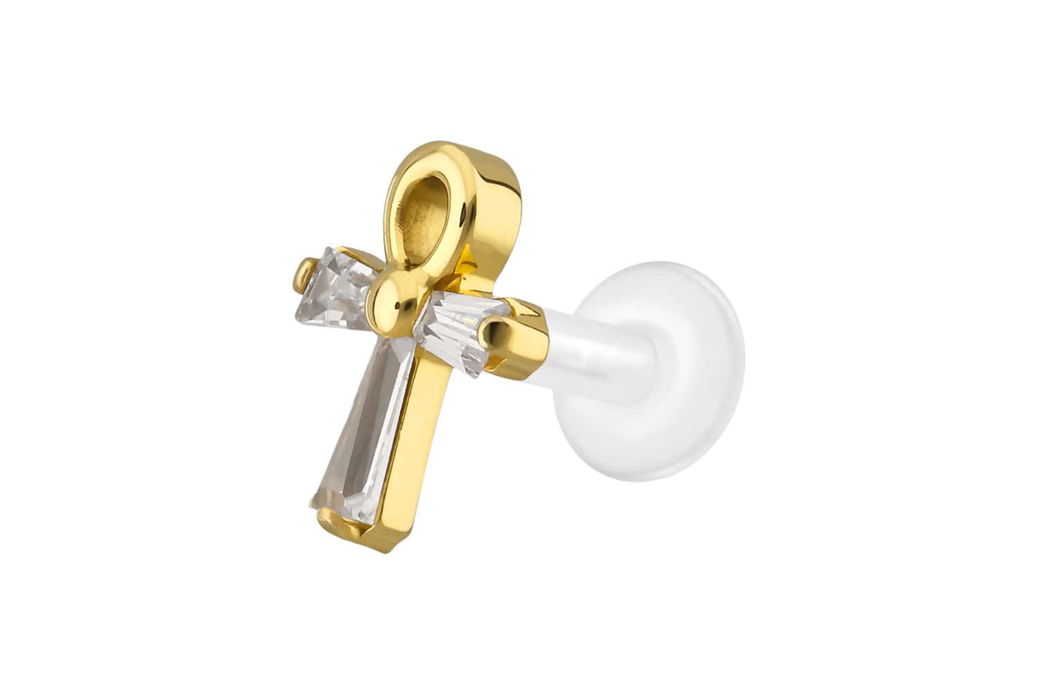 PTFE Labret mit Innengewinde + Titan-Aufsatz KRISTALLANKH