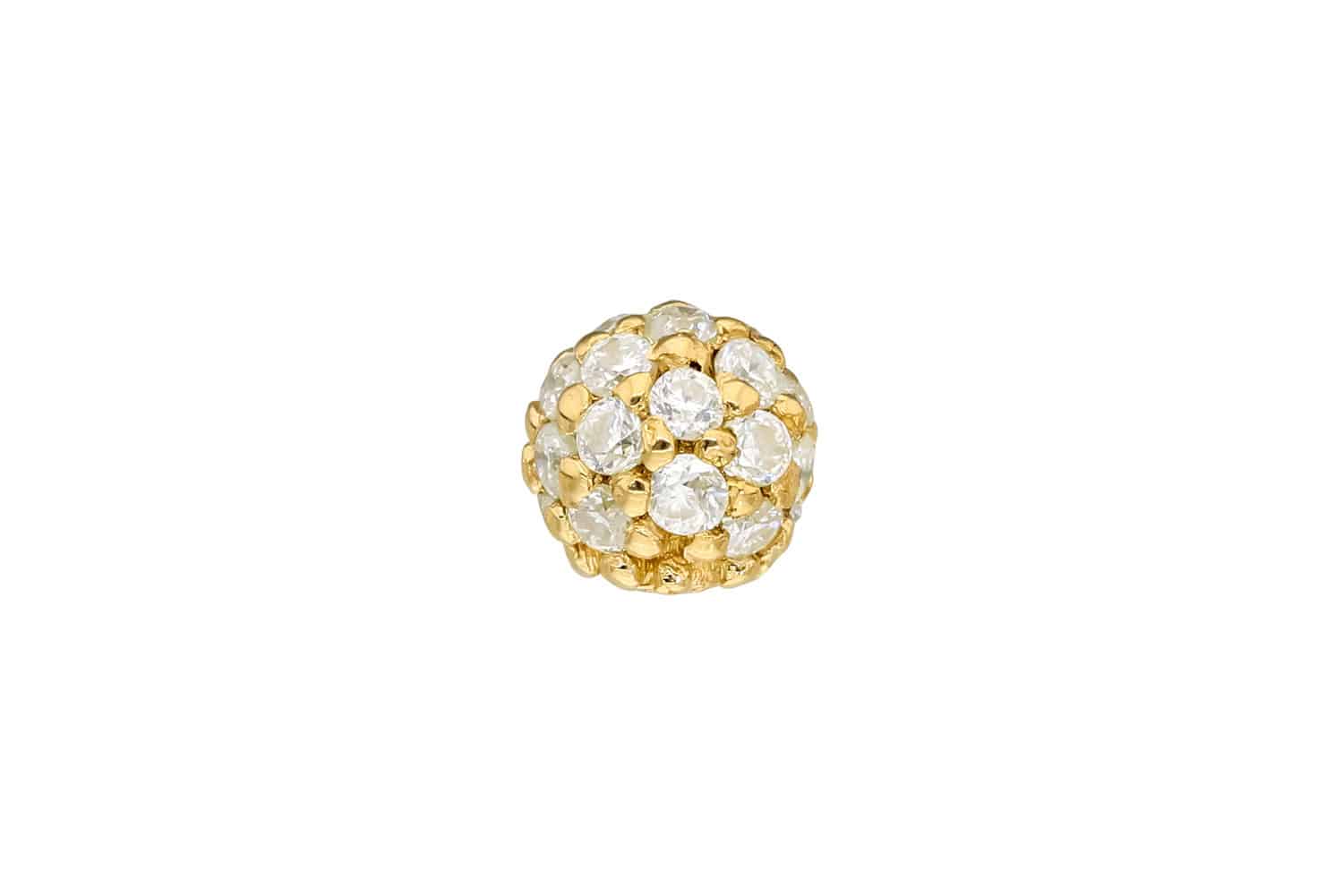 18 carat gold screw-in ball MULTI MOISSANITE
