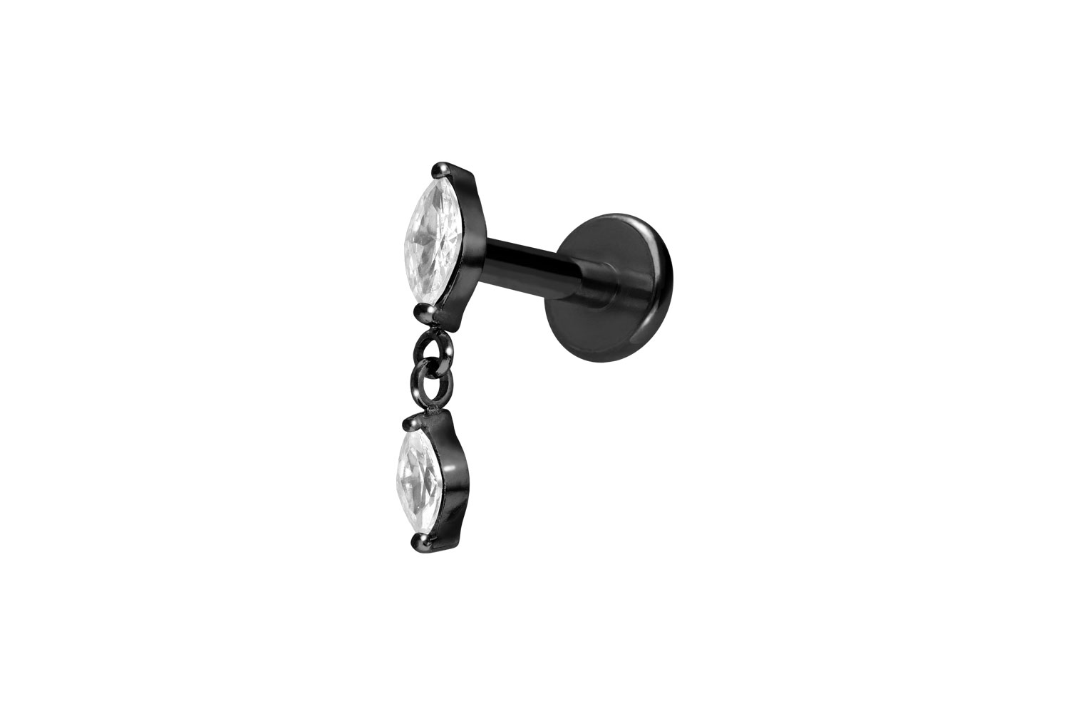 Titan Labret mit Push Fit 2 KRISTALLTROPFEN