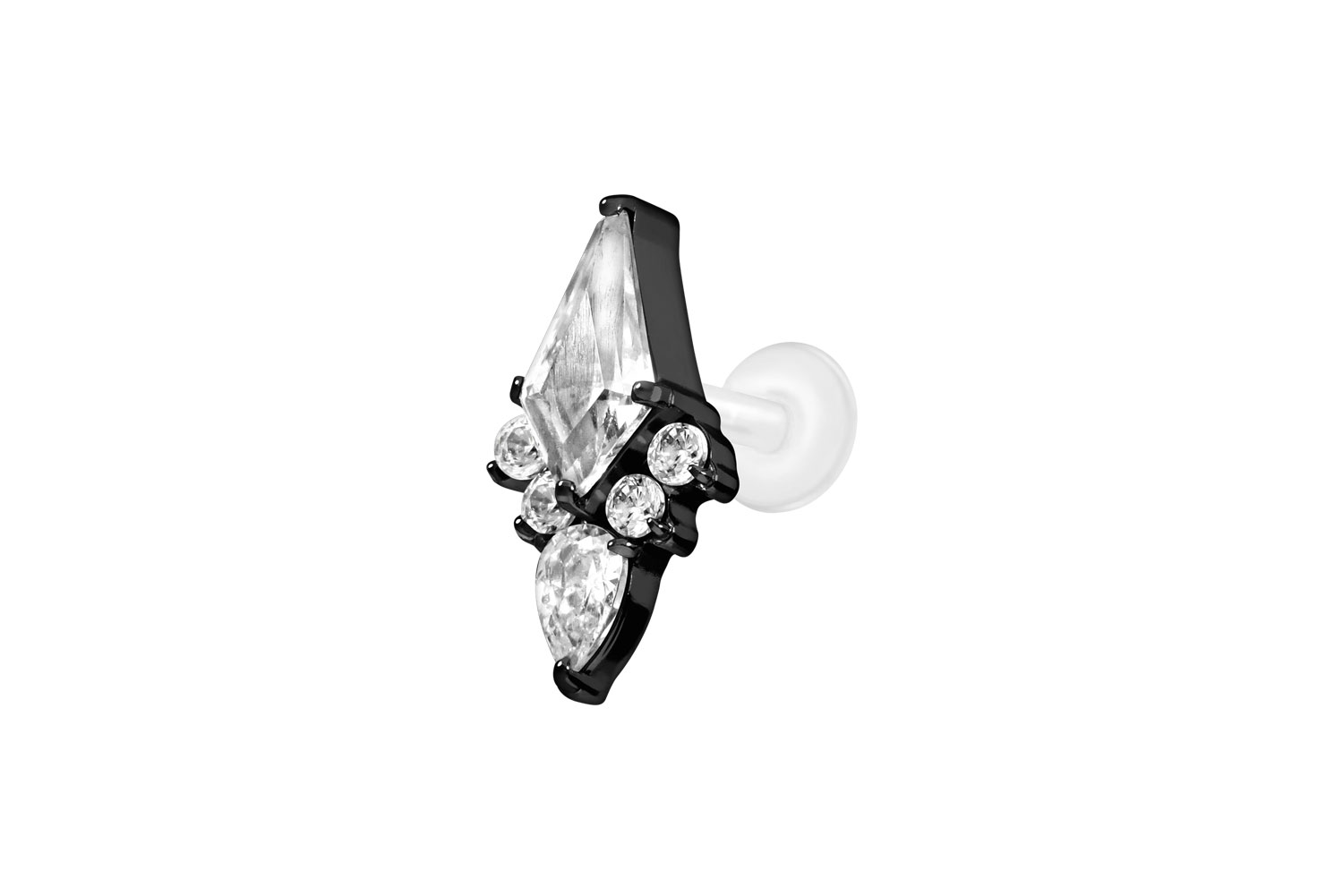 PTFE Labret mit Innengewinde + Titan-Aufsatz KRISTALLSCHILD