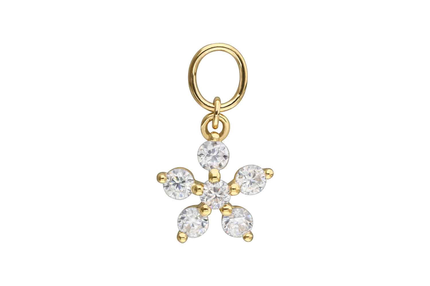 18 Karat Gold Anhänger für Clicker MOISSANIT-BLUME