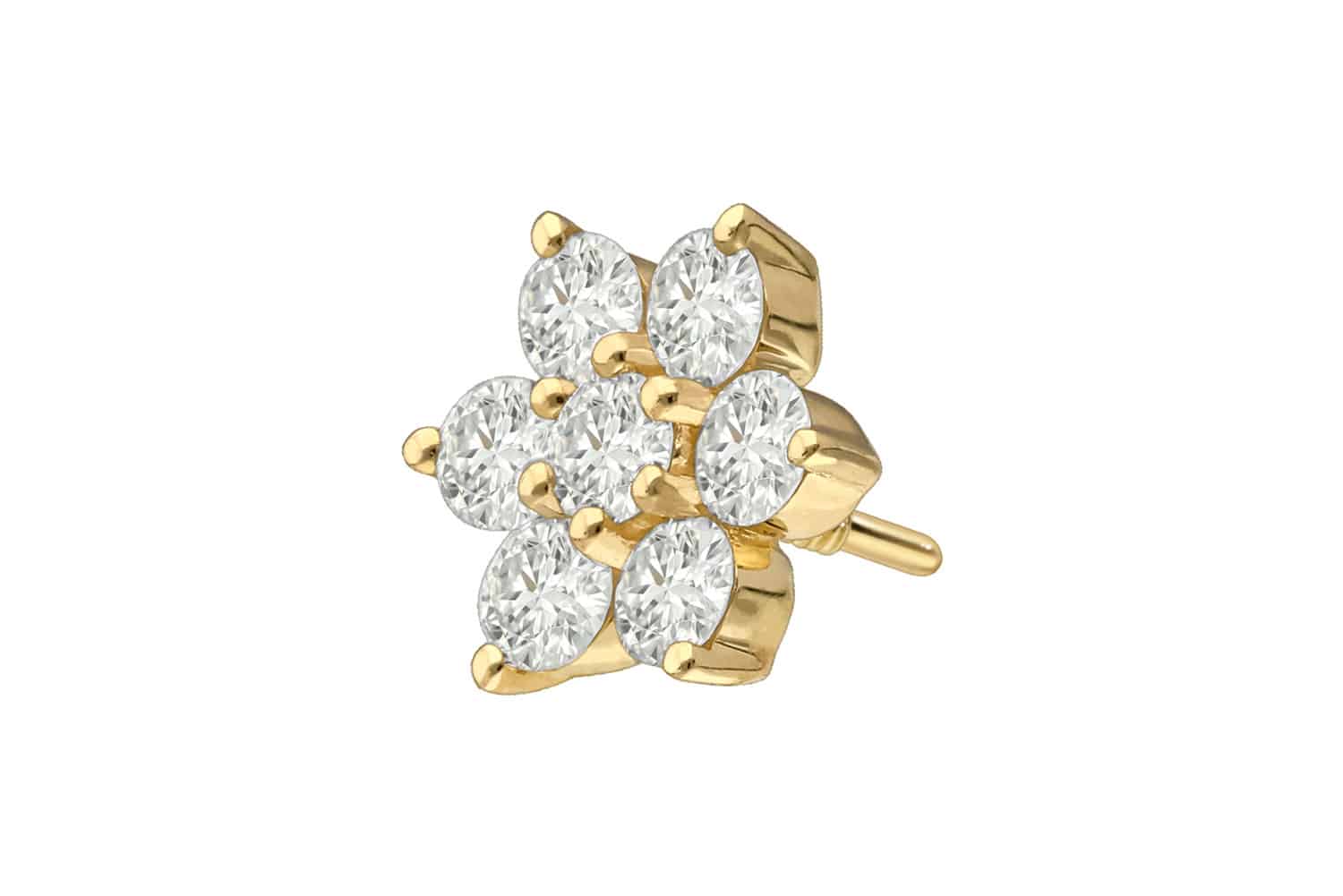 18 Karat Gold Schraubaufsatz mit Außengewinde DIAMANT-BLUME