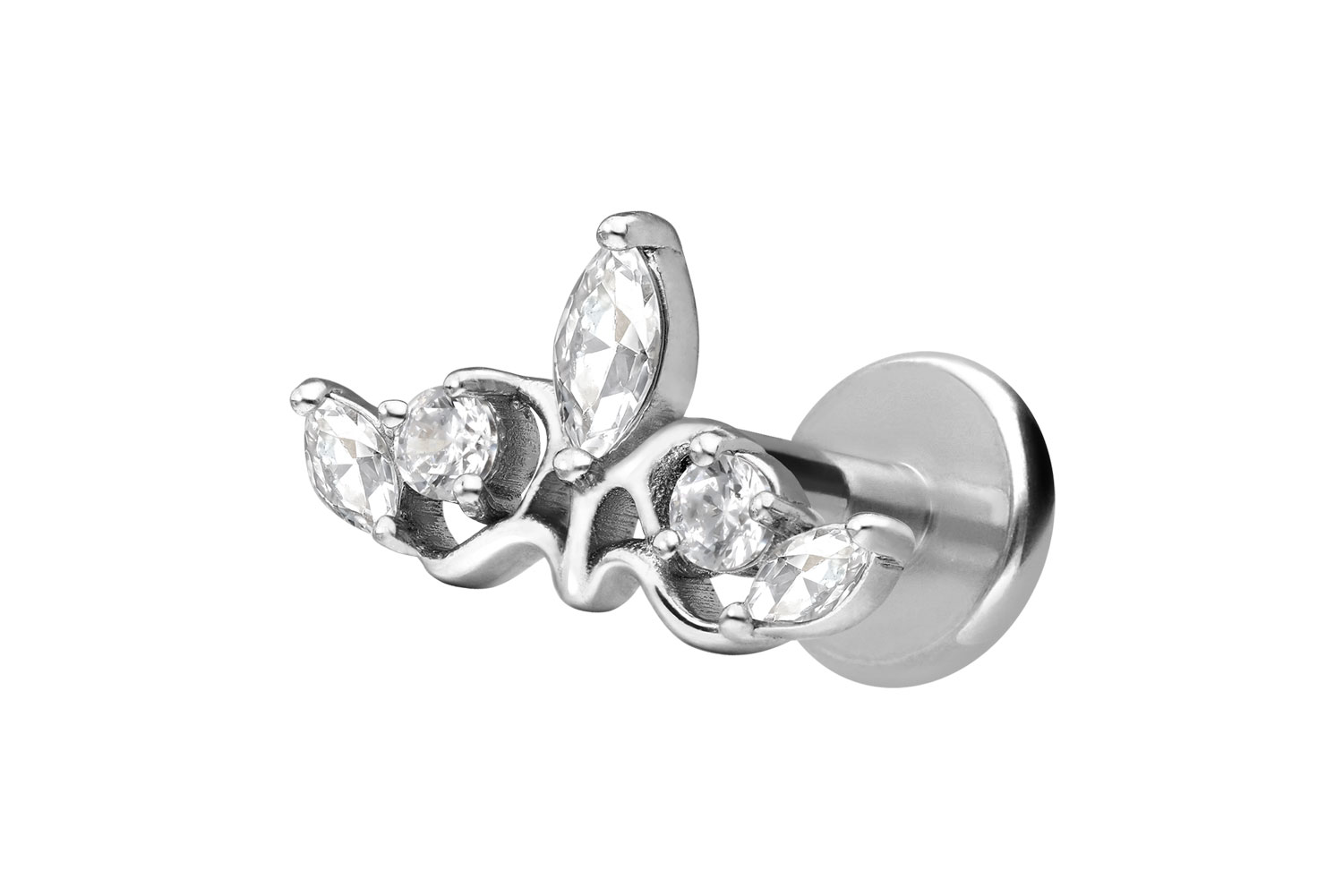 Titan Labret mit Innengewinde GOTISCHE KRONE