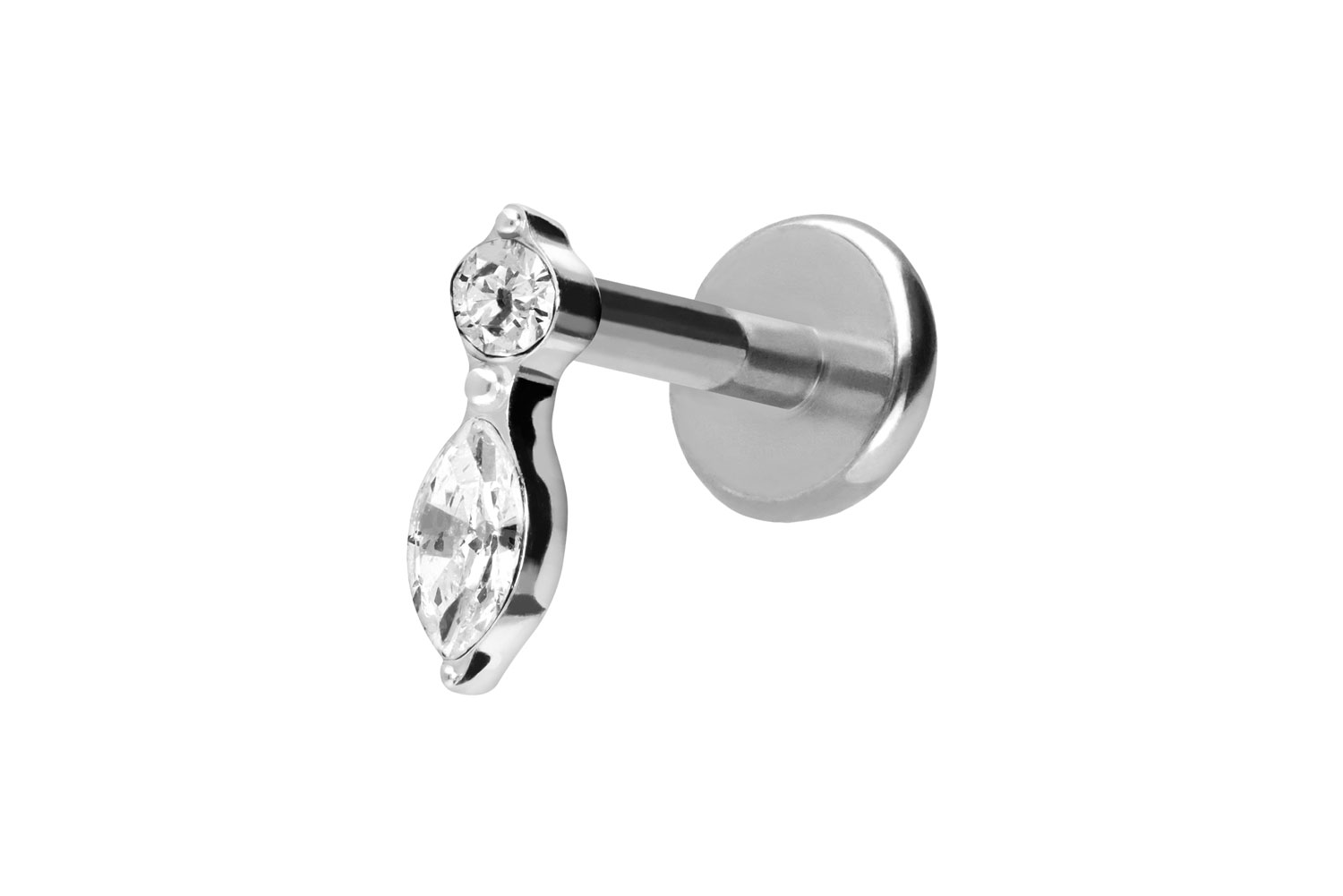 Titan Labret mit Push Fit KRISTALLBLATT