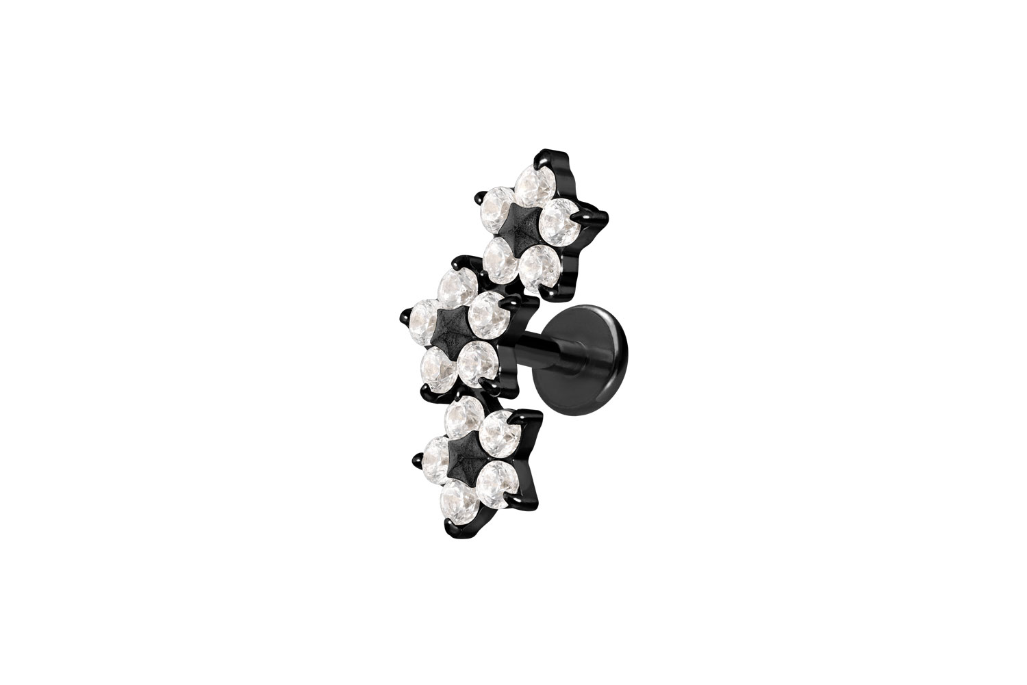 Titan Labret mit Innengewinde 3 KRISTALLBLUMEN