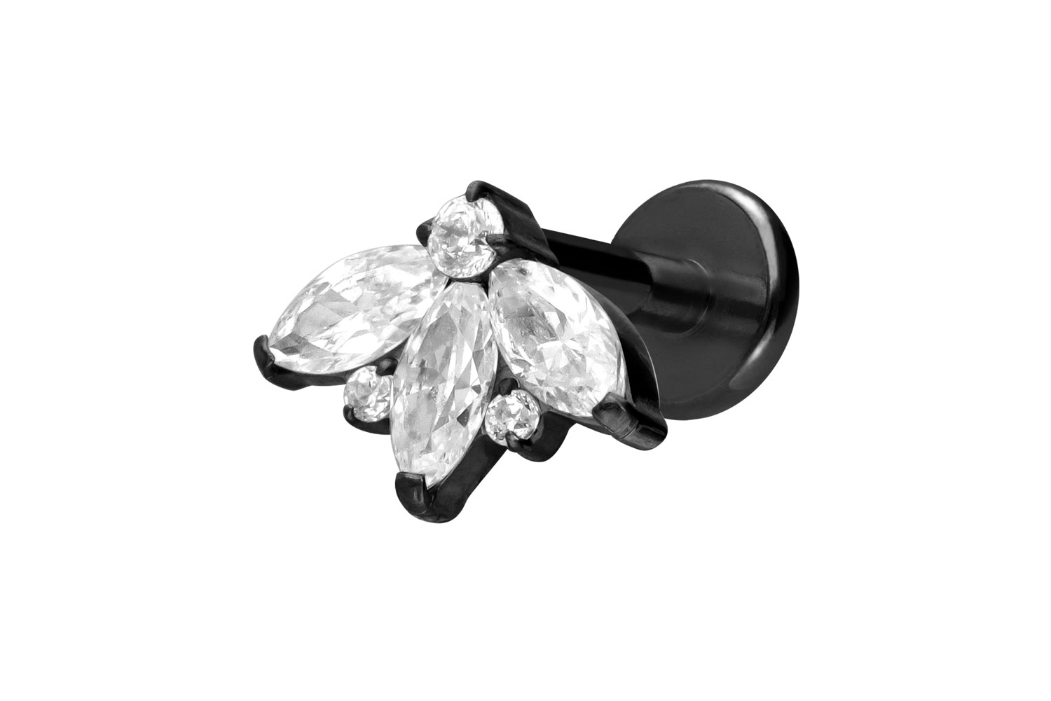 Titanium labret with internal thread LOTUS BLOSSOM