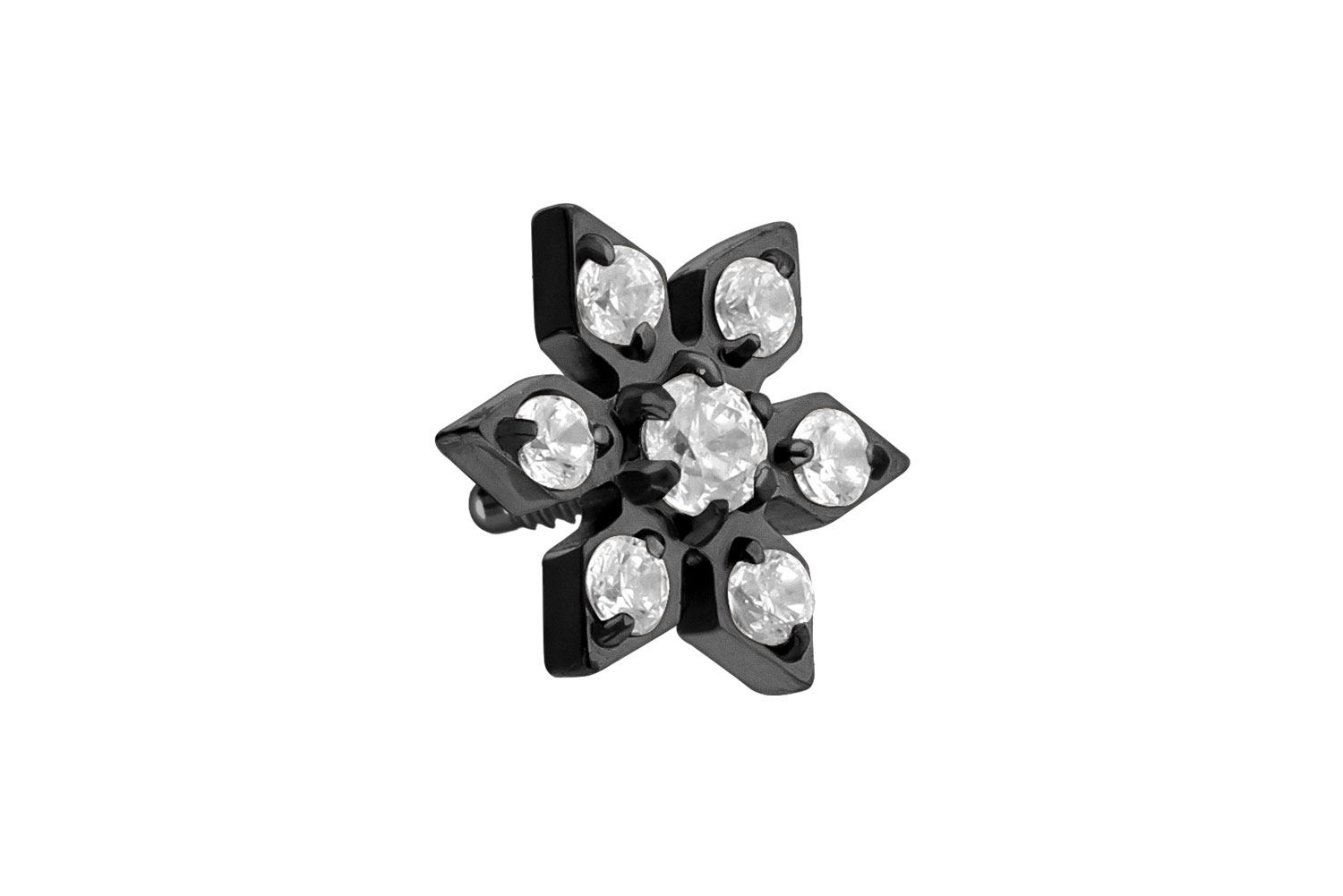 Titanium screw-in attachment with external thread CRYSTAL FLOWER