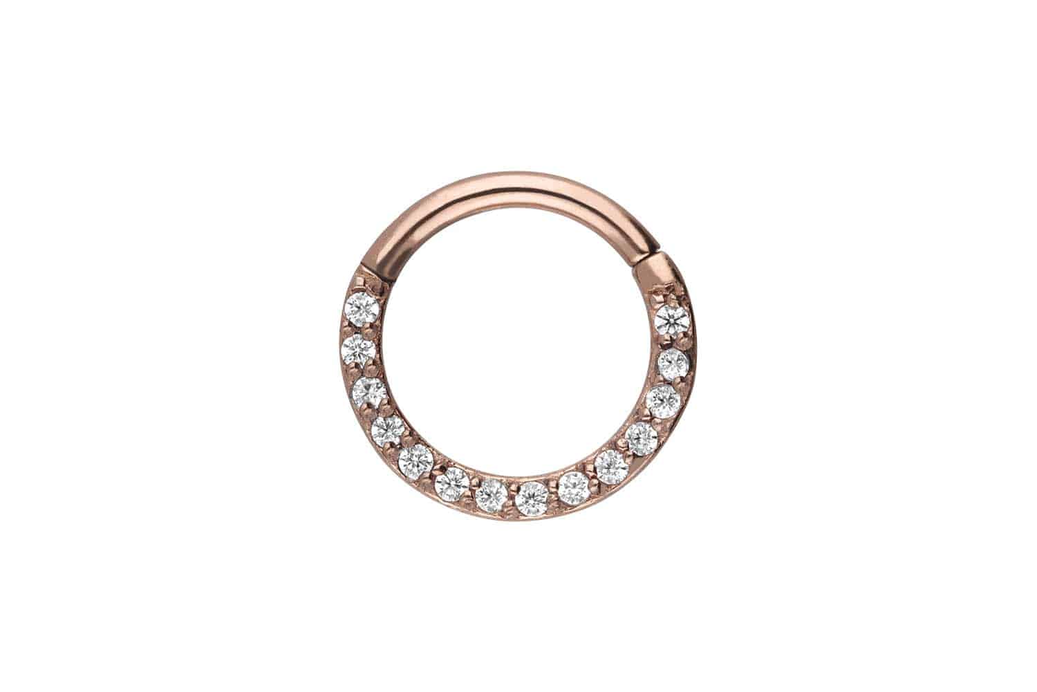 Chirurgenstahl Segmentring Clicker EINGEFASSTE KRISTALLE