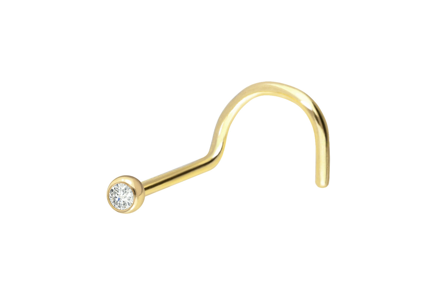 18 Karat Gold Nasenstecker Spirale DIAMANT