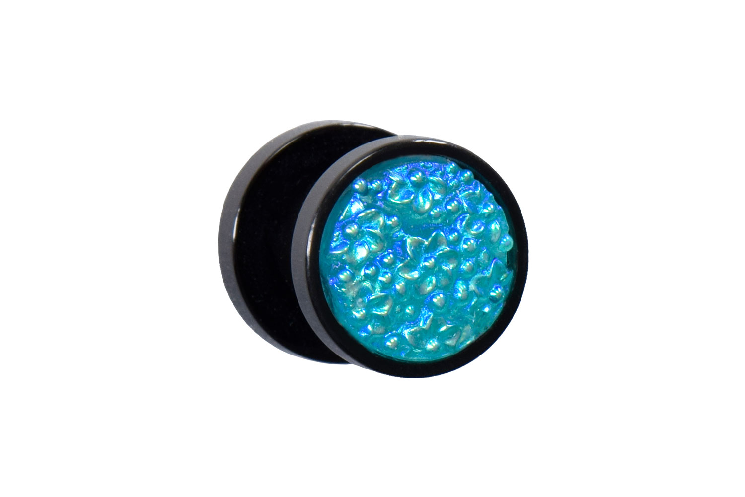 Acryl Plug schwarz BLUMEN ++SALE++