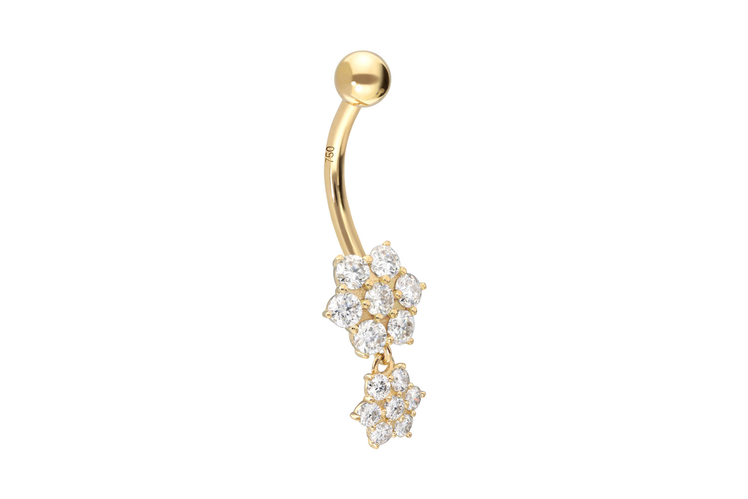 18 carat gold bananabell 2 MOISSANITE FLOWERS
