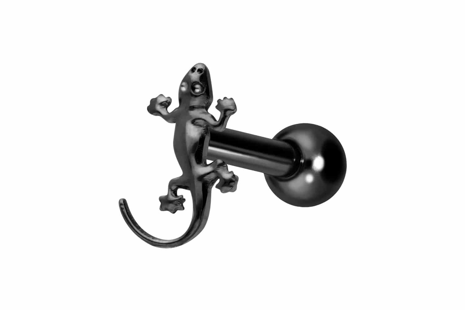 Titanium ear piercing with internal thread GECKO