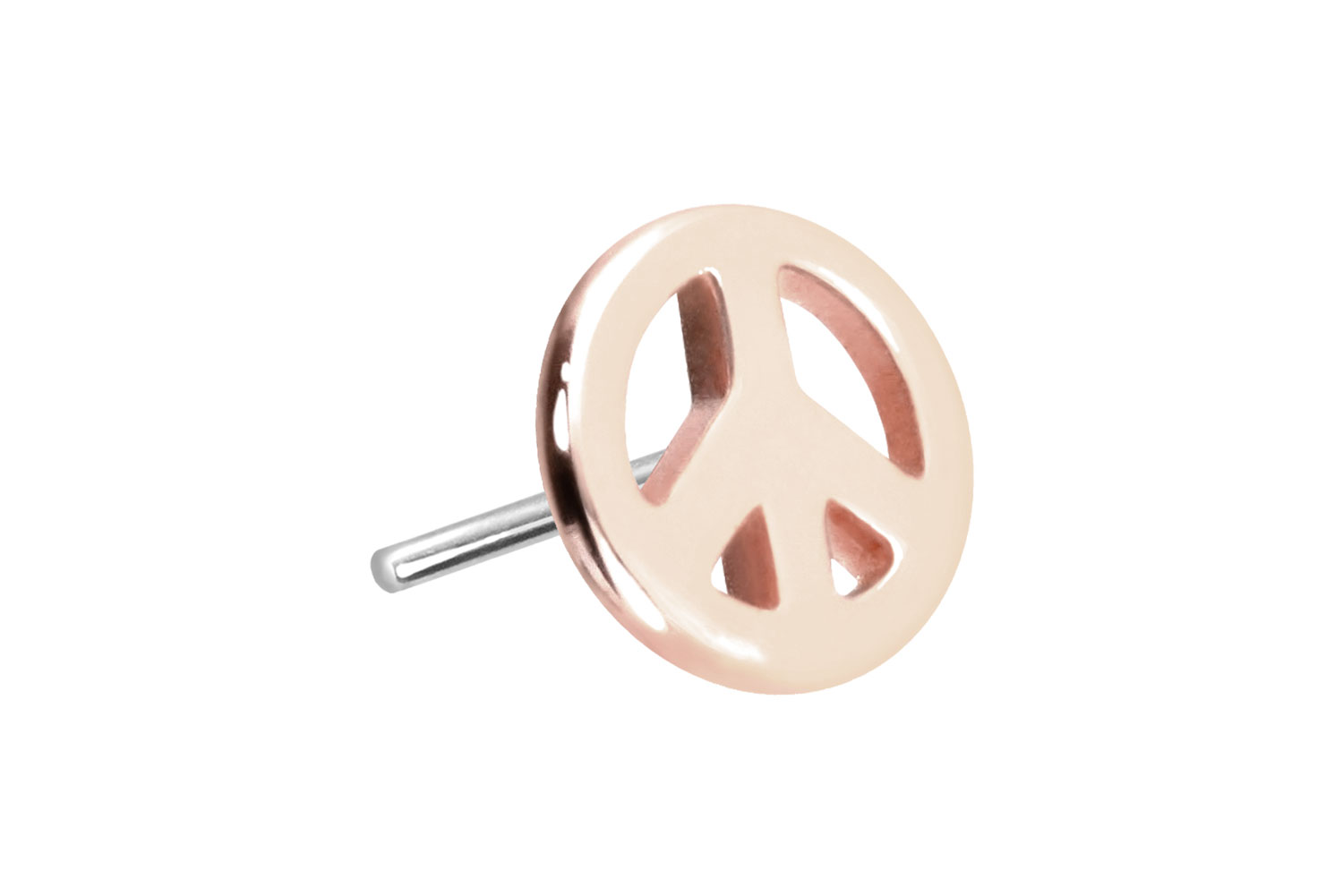 14 carat gold attachment with titanium push pin PEACE SIGN