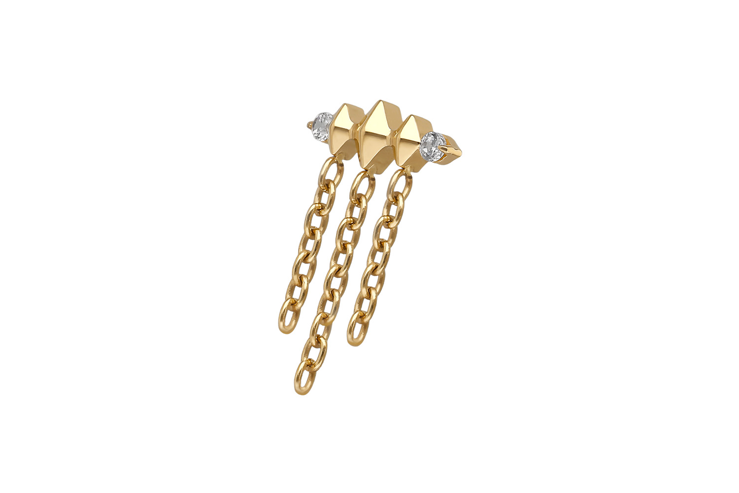 Titanium screw-in attachment with external thread 3 RHOMBUSES + CHAINS
