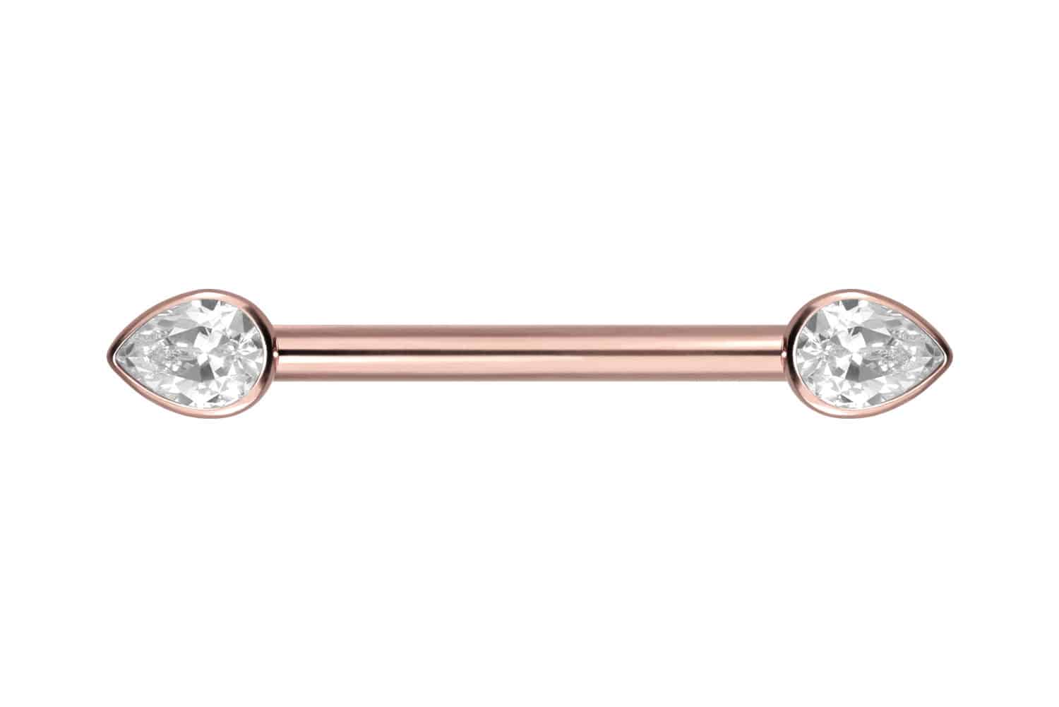 Titan Nippelpiercing mit Innengewinde KRISTALLTROPFEN