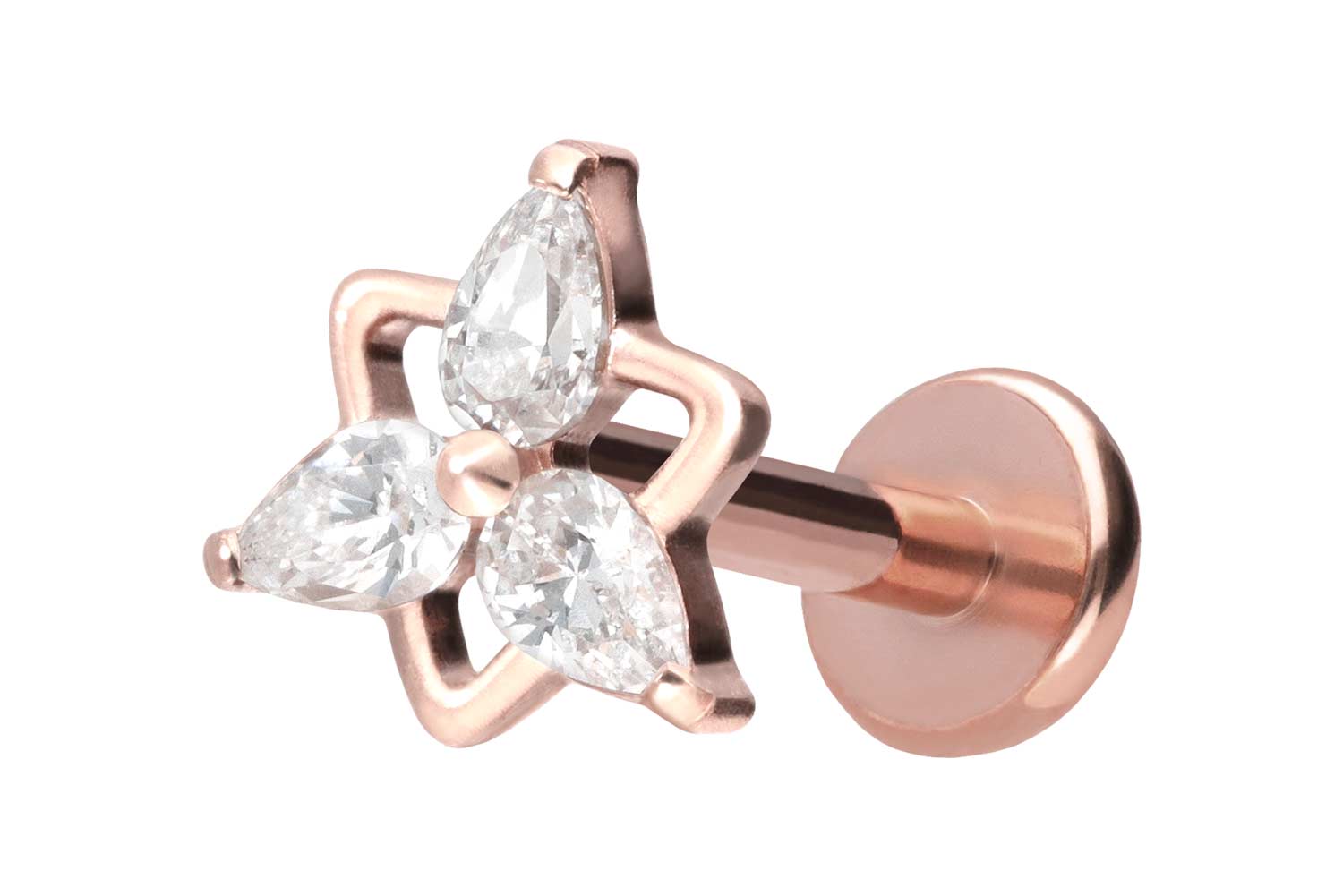 Titan Labret mit Push Fit KRISTALLBLUME