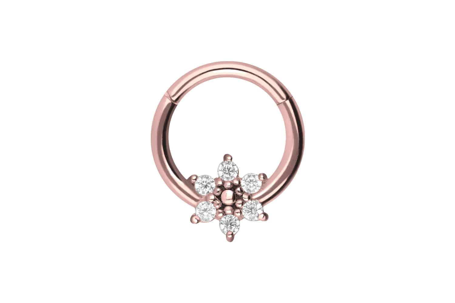 Chirurgenstahl Segmentring Clicker KRISTALLBLUME