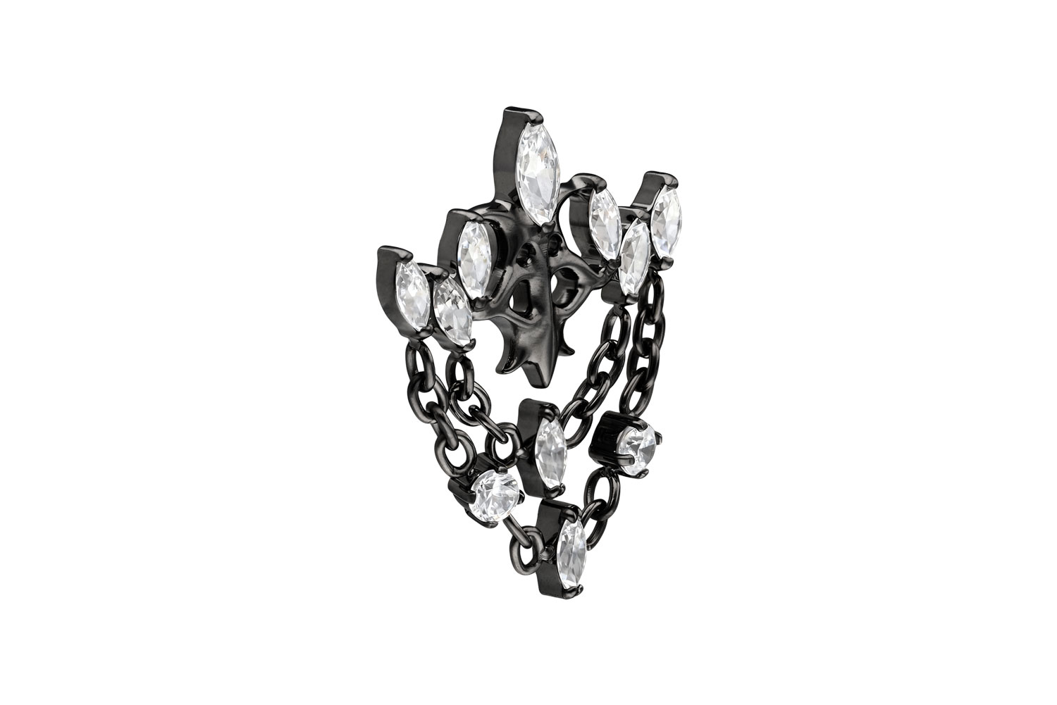 Titanium screw-in attachment with external thread GOTHIC CROWN + CHAINS